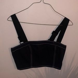Buckle strap crop top